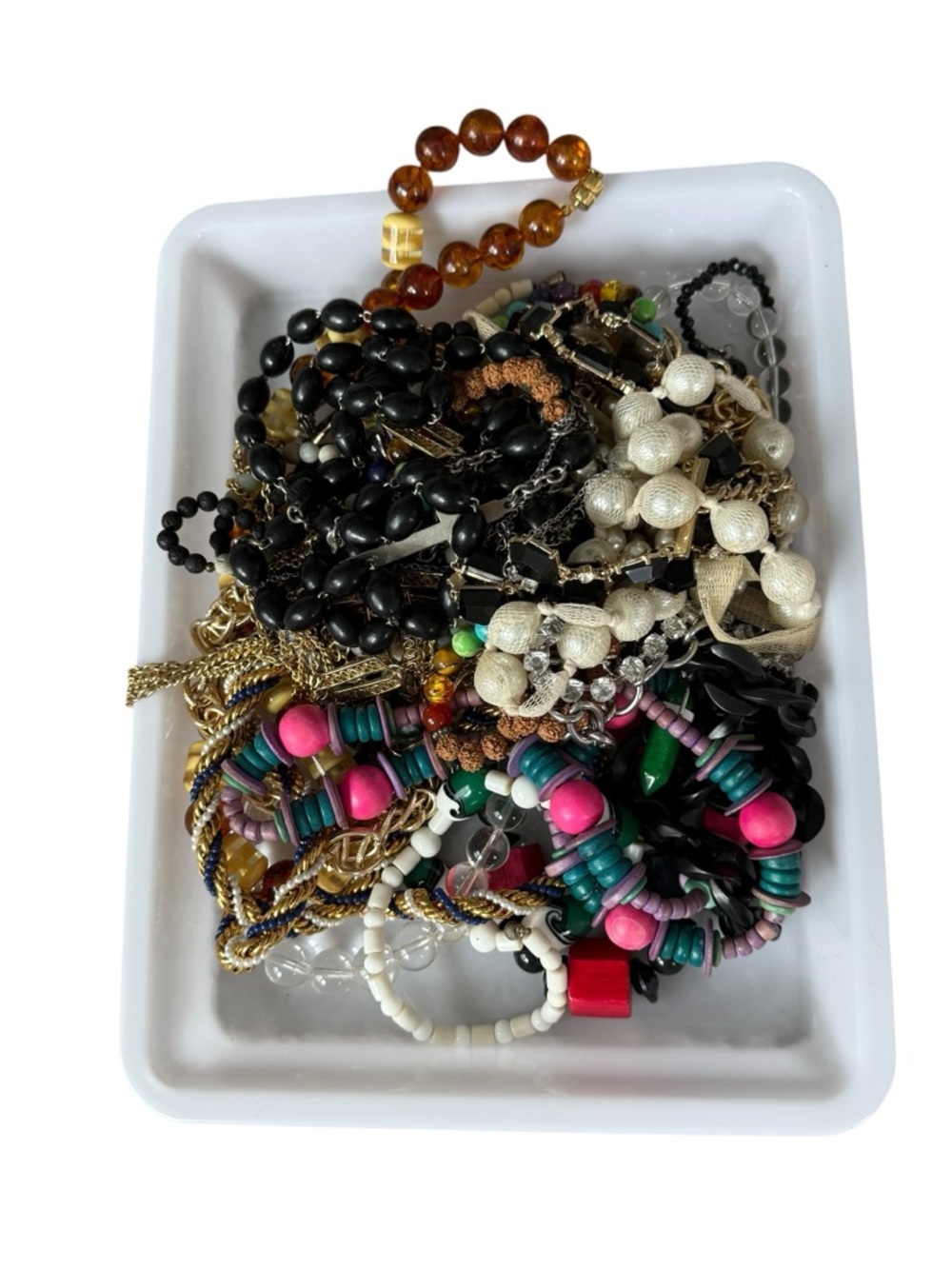 Assorted Women's Beaded Chain necklace lot reseller upcycle craft bundle